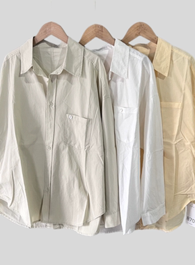 A443宽松大码长袖春季女装中款衬衫