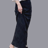 新中式 新款 中国风提花中长裙 松紧高腰半身裙夏春季 E743