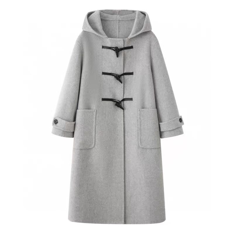 B013同款冬季新灰色直筒连帽宽松羊毛大衣外套女5FA371131,女装/女士精品,毛呢外套,淘宝优惠券,粉丝福利购,淘宝优惠卷