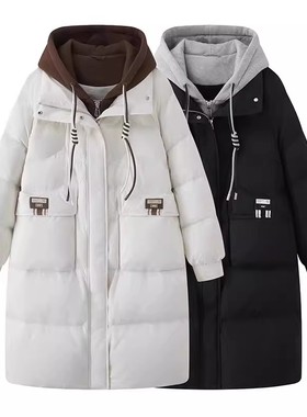 A704 冬季新款连帽宽松休闲百搭保暖中长款加厚外套