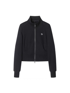 套装 2件套黑色修身 加松紧高腰开叉抽绳半身裙 E734卫衣开衫