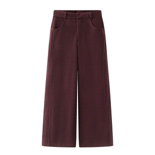 时尚 新款 百搭高腰显瘦磨毛暖绒呢料九分直筒 秋冬季 B252休闲裤