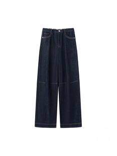 B503女装时尚百搭直筒休闲长裤牛仔裤女