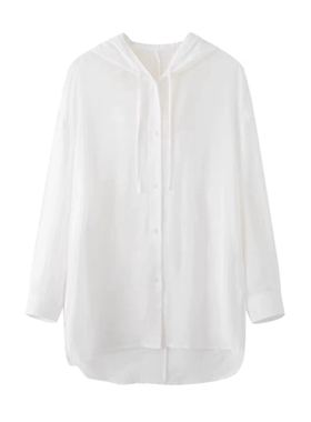 B663麦夏新款韩系宽松连帽薄款防晒衬衫外套女