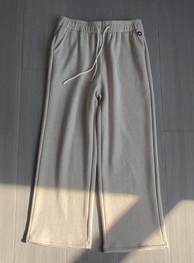 A313秋冬松紧腰宽松大码直筒加绒裤女裤