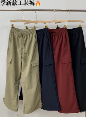 A712秋季舒适弹力登山裤松紧腰休闲裤宽松工装裤