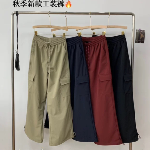 A712秋季舒适弹力登山裤松紧腰休闲裤宽松工装裤