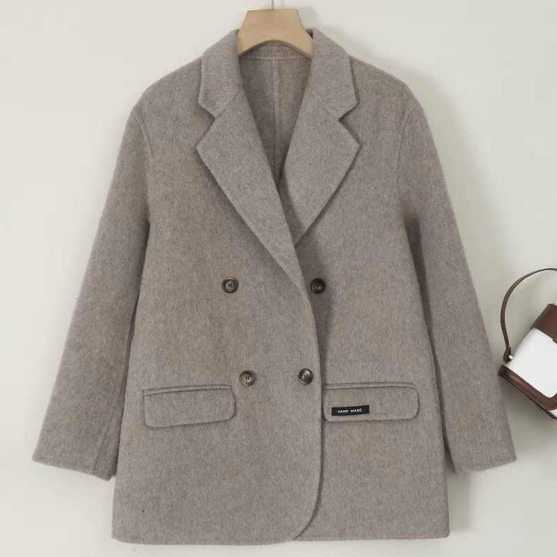 C442高高端双面羊毛大衣女秋冬新款羊毛呢外套