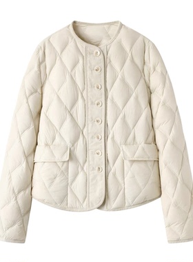 C224冬季新款圆领小香风短款羽绒服外套