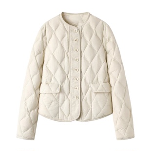 C224冬季新款圆领小香风短款羽绒服外套