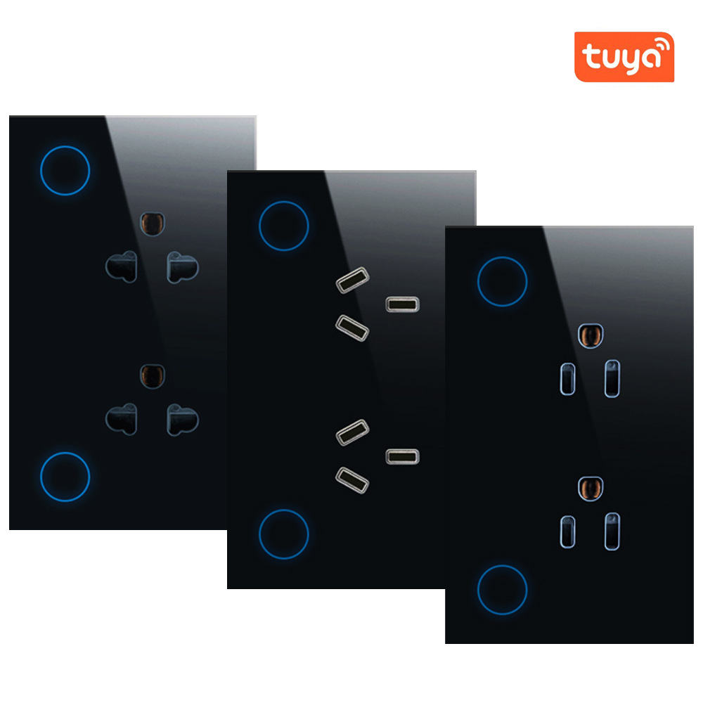 智能插座tuya钢化玻璃面板涂鸦智能wifi澳规美规泰越规zigbee双插