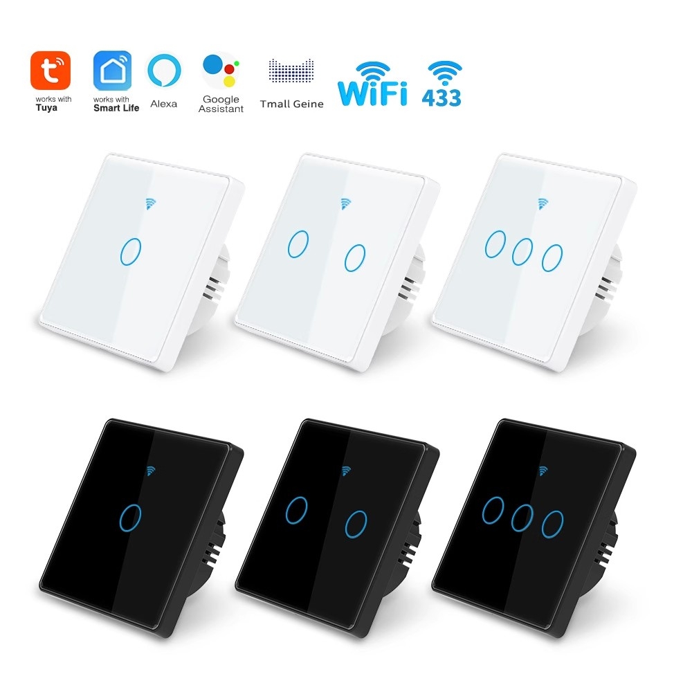 Tuya涂鸦WiFi智能开关智能无线控制面板alexa语音玻璃触摸开关
