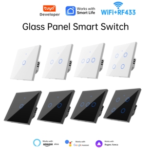 涂鸦WiFi+433触摸智能开关单零火通用86型开关Alexa语音控制家居