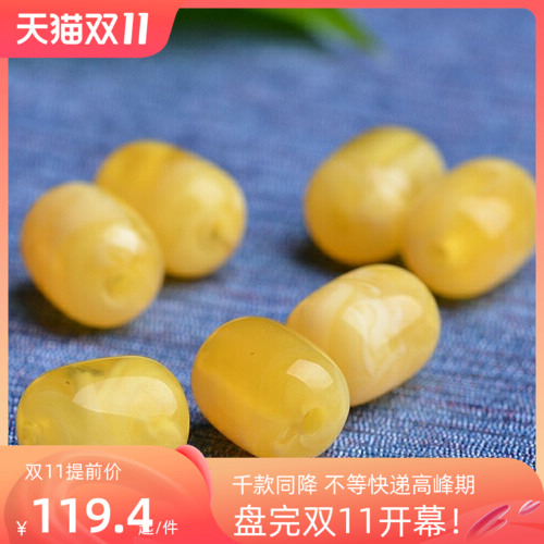 无优化 波罗的海蜜蜡桶珠顶珠金绞蜜隔珠佛珠配珠腰珠diy配饰特价