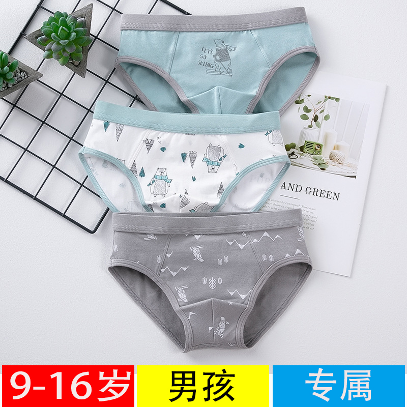 儿童中大童学生9-10-12-15岁男孩内裤纯棉三角裤小学生初中内裤头