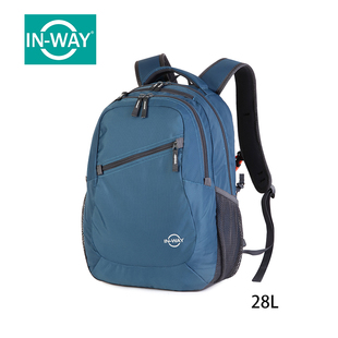in-way盈威双肩背包28L男女休闲通勤大容量多夹层旅行包12-0400