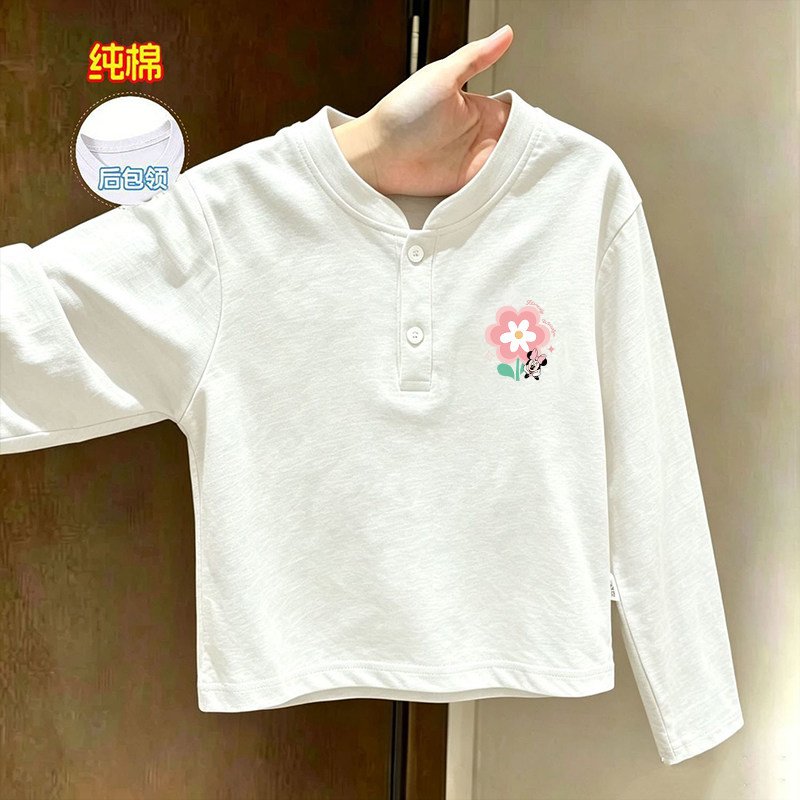 新品长袖上衣舒适休闲百搭POLO卡通纯棉男女童打底衫T恤潮后包领