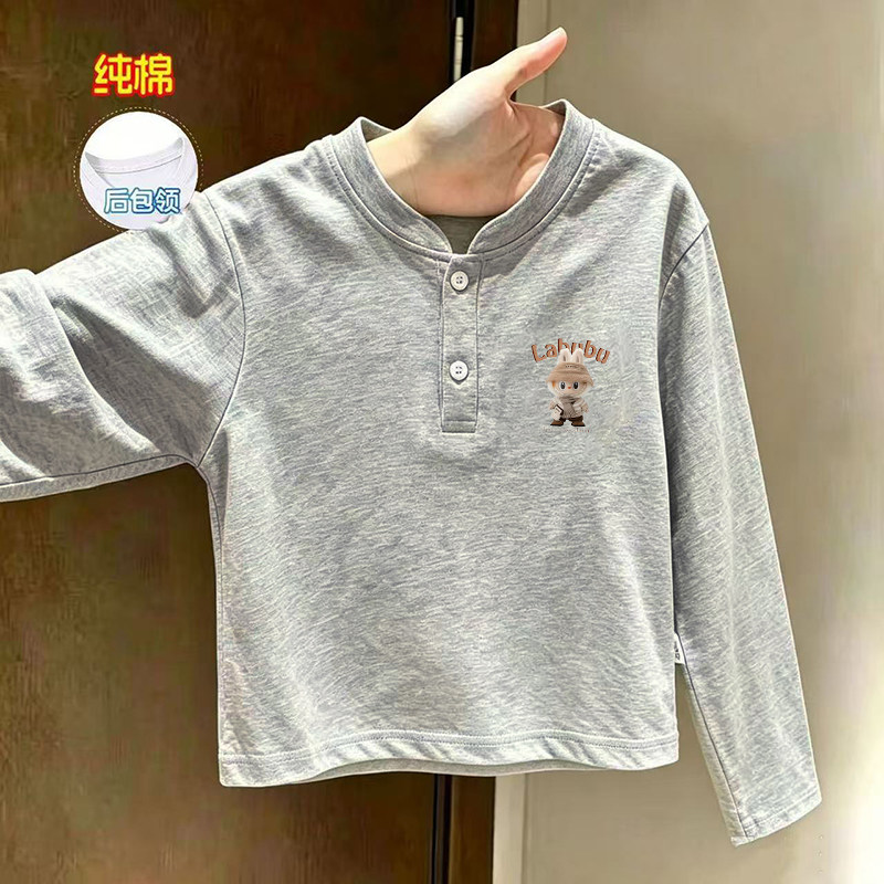 男女儿童POLO衫长袖韩系潮流新款印花洋气时尚休闲上衣春秋季纯棉