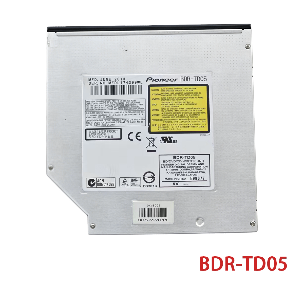 一体机刻录机内置12.7mm厚光驱笔记本蓝光BDR-TD05串口SATA/BD图片