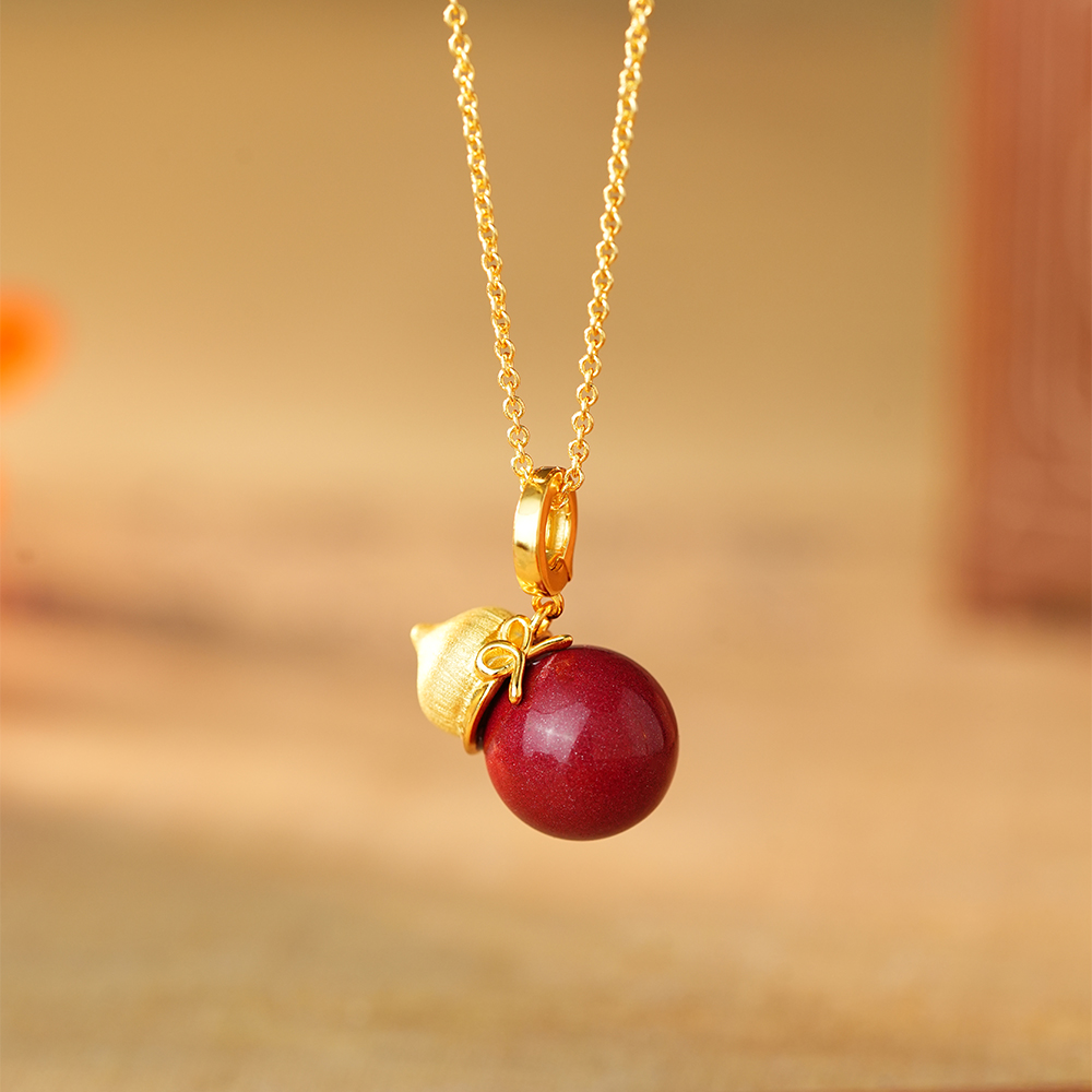 朱砂S925银葫芦万能扣吊坠