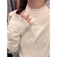 蕾丝花边半高领德绒打底衫 秋冬加绒白色木耳边内搭上衣 女2025新款