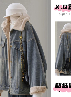 冬装牛仔外套女棉衣冬季bf休闲宽松加厚棉服派克棉袄大衣