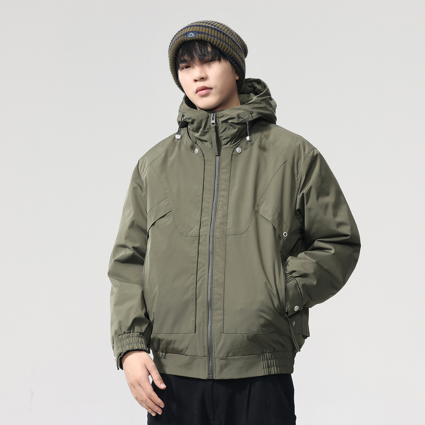 冬季宽松加厚防寒棉服连帽外套男