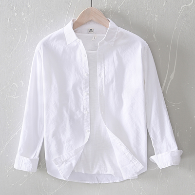 长袖衬衫修身青年韩版休闲潮流