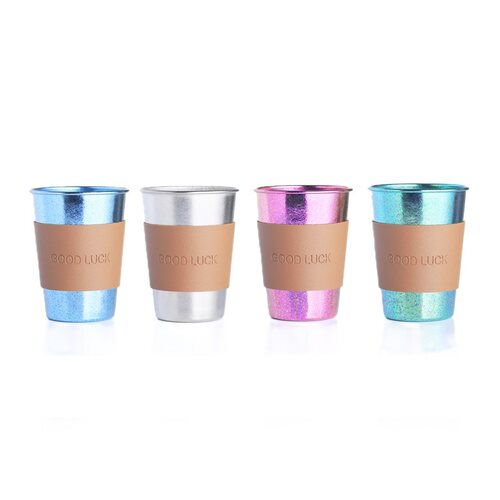 LECEA纯钛炫彩多用途水杯350ml*4