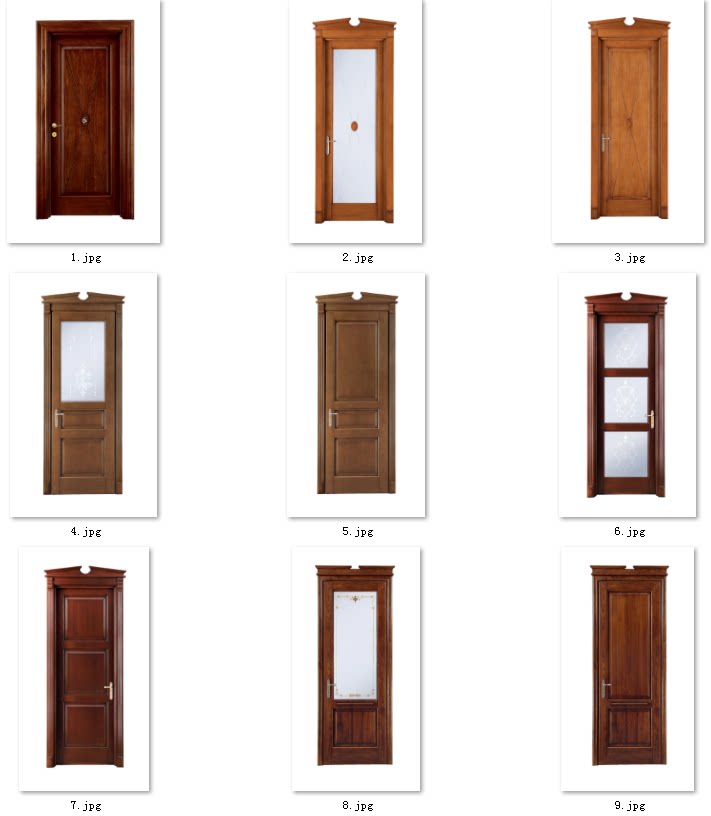 62-实木门图片素材室内门型欧式中式木门图片画册设计印刷级素材