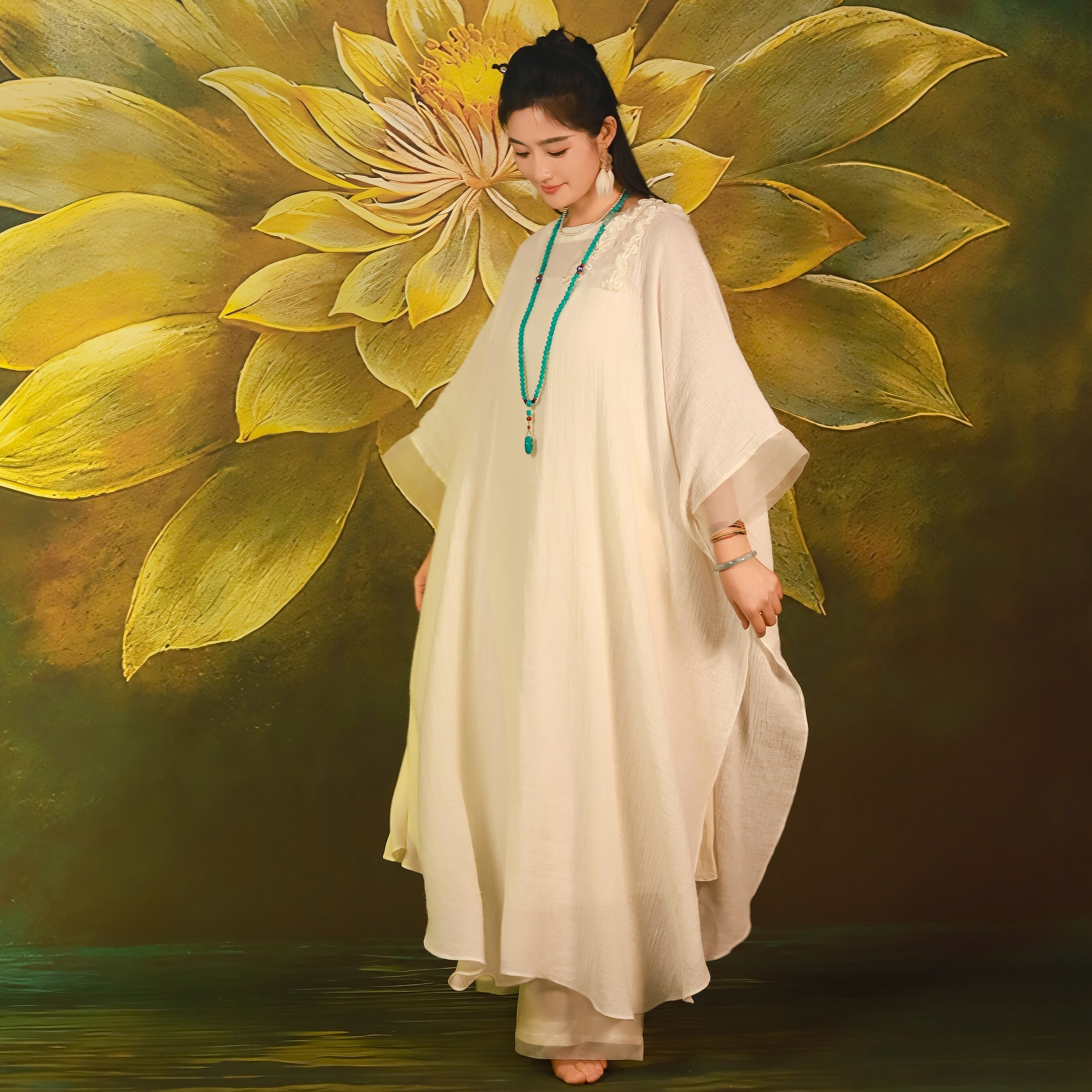 2026新款禅服女款汉服上衣禅意茶服禅修服亚麻连衣裙静居衣舍图片