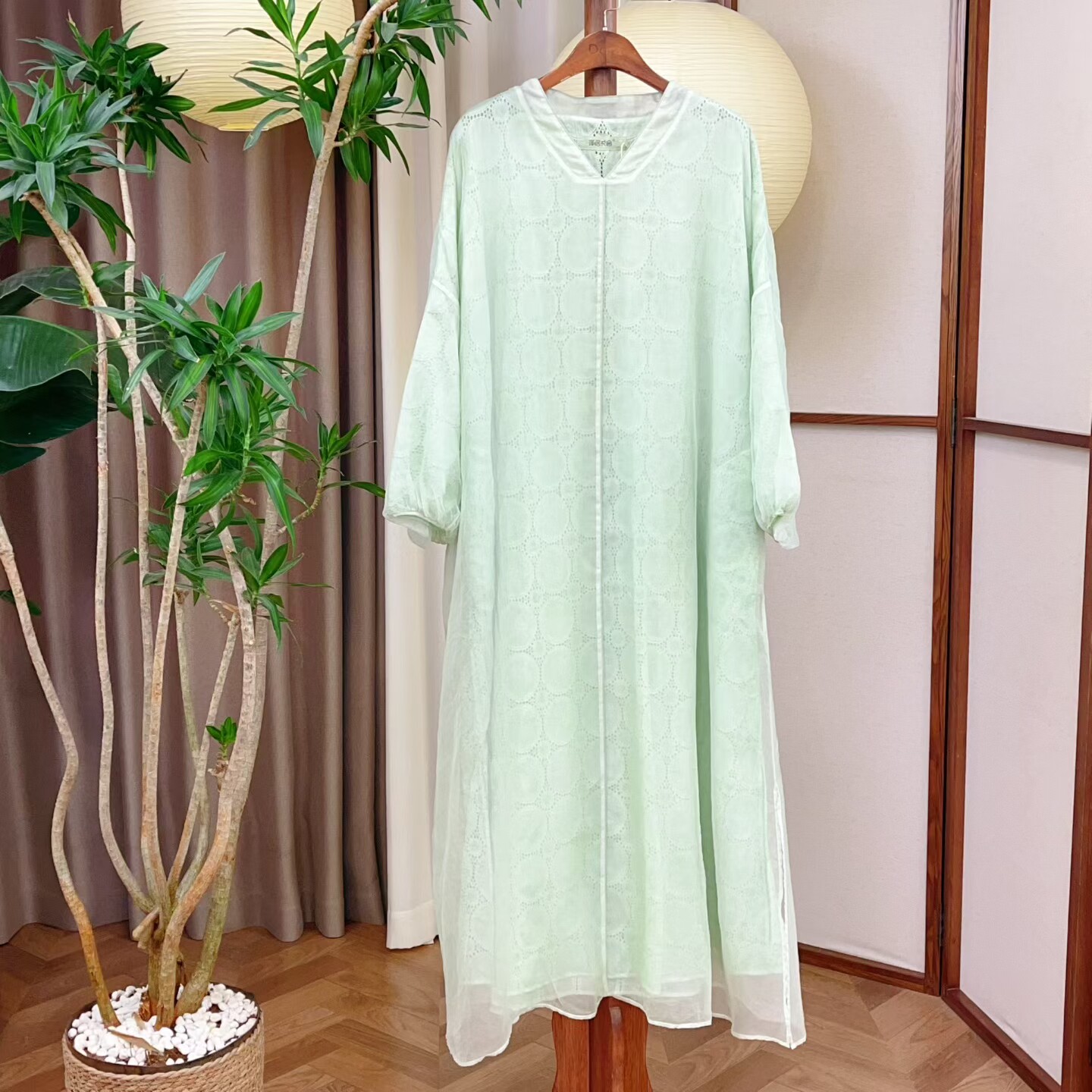 净居衣舍100%桑蚕丝连衣裙疗愈禅舞服纯色休闲宽松舒适透气吸汗