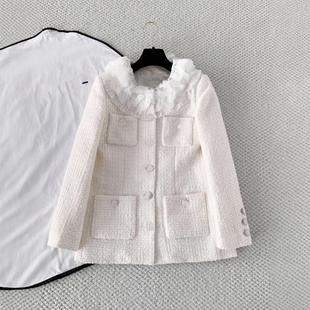 减龄新款洋气领小娃娃加厚裙套装显瘦甜美外套冬季女2026早春新款