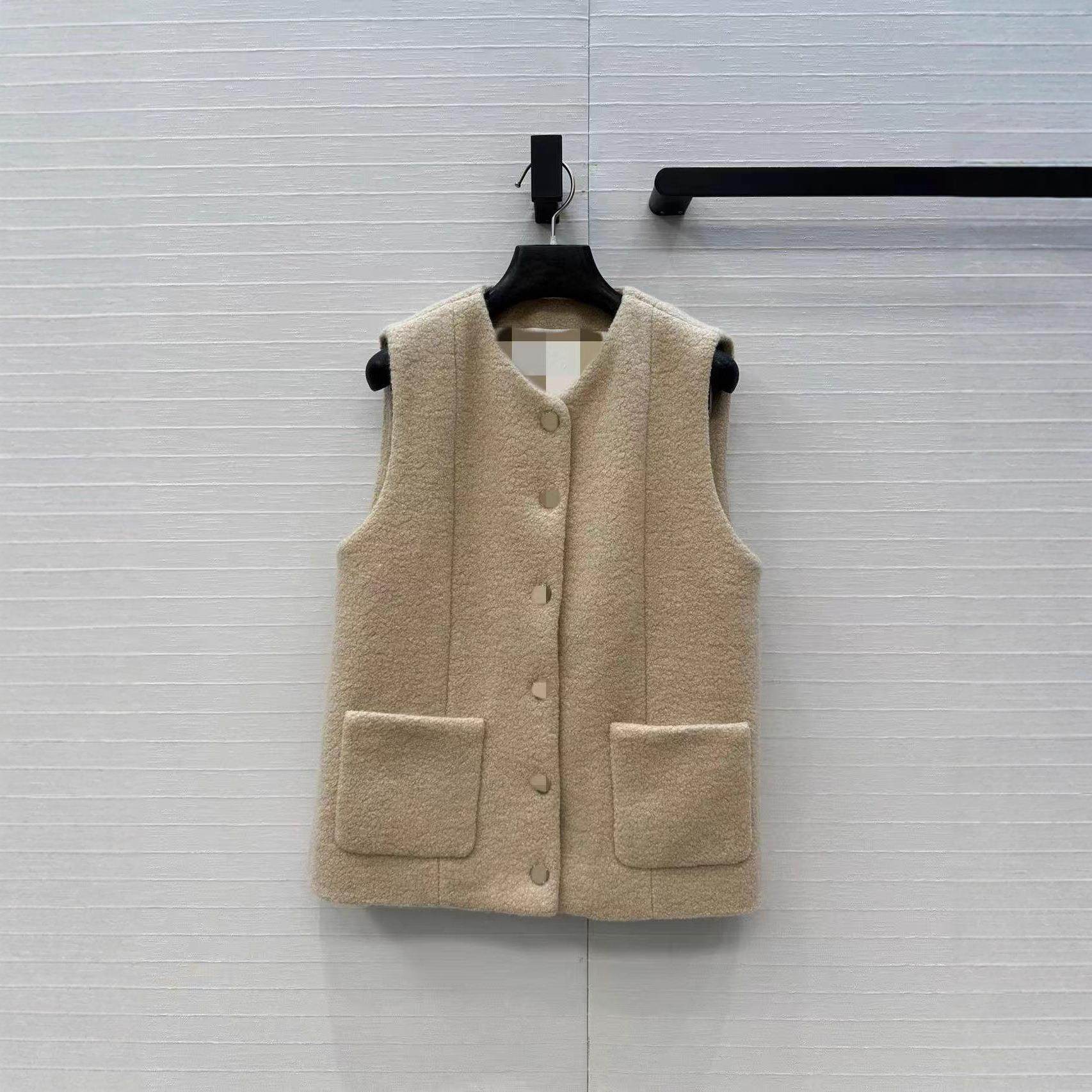 深圳款秋冬双女口袋南油扣毛呢外套单排马甲圆领时髦2026早春新款,女装/女士精品,马夹,淘宝优惠券,粉丝福利购,淘宝优惠卷