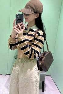 2026早春新款女款时尚休闲百搭翻领长袖针织毛衣宽松显瘦上衣舒适