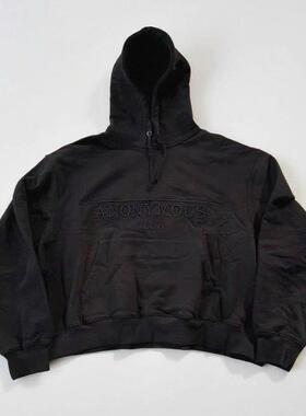 香港正品Anonymous Club黑色宽松帽衫卫衣厚棉裤阔腿裤套装Opium