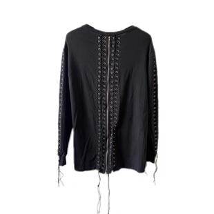 香港正品HBA Hood By Air 重工绑带拉链长袖T恤tee正反面都可以穿