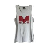 Mowalola 红色标语M印花修身 香港正品 fan Mowa 背心男女潮