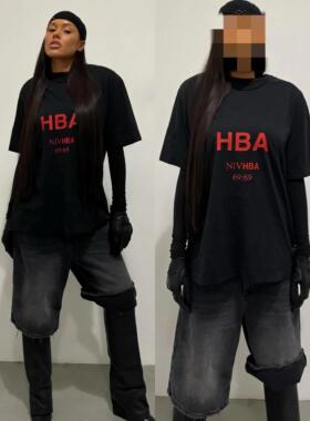 香港正品HBA Hood By Air 标语NIVHBA 69印花图案短袖T恤tee男女