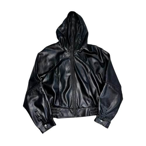 香港正品Mowalola Opium面罩肘部拉链夹克皮衣外套Carti Kanye款