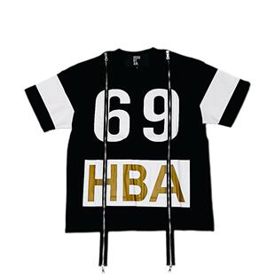 香港正品稀有HBA HOOD BY AIR X双面69数字印花拉链短袖T恤男女潮