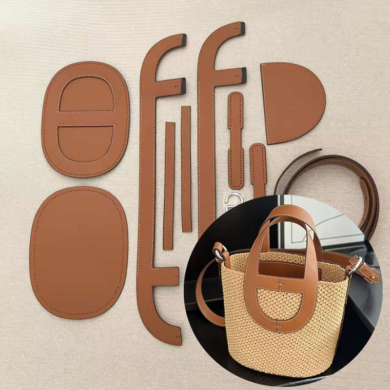 diy手工钩织牛皮配件材料 猪鼻子新款水桶包配件手工编织包教程