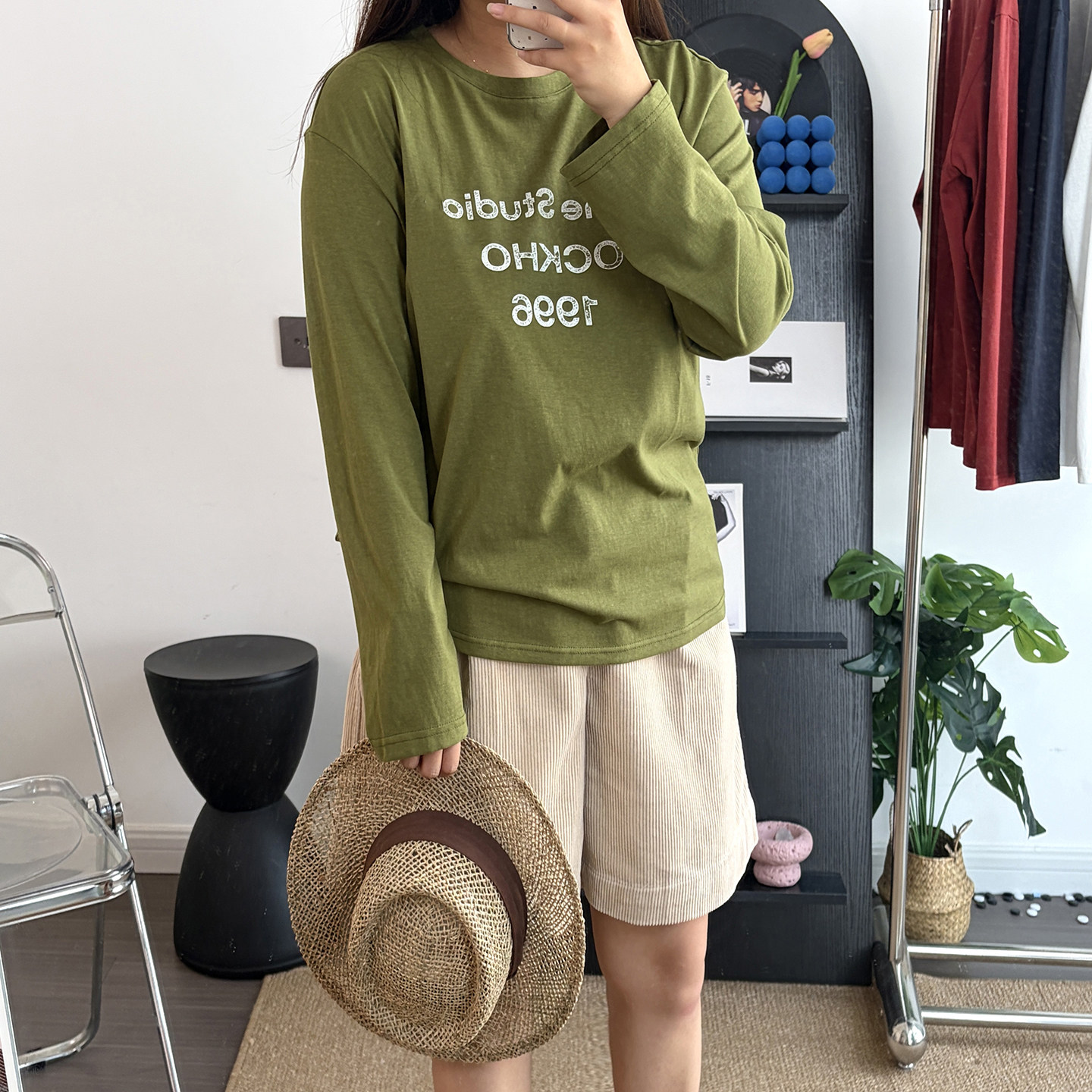 早秋韩版宽松长袖字母T恤女