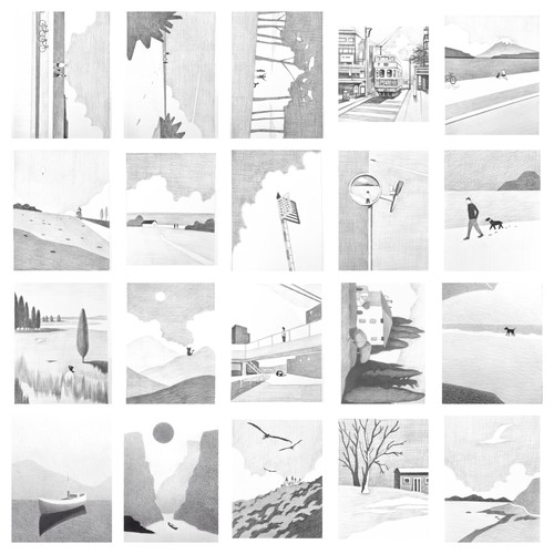 新思维初学小风景速写儿童临摹绘画本室美术用品A5创意素描临摹卡