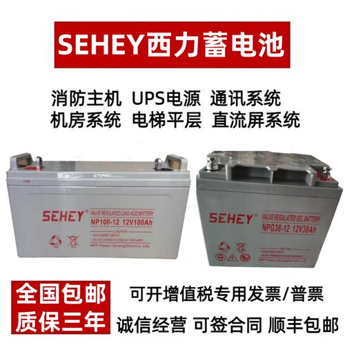 SEHEY西力蓄电池NPG12V20A24A38A40A55A65A100A120AH直流屏UPS