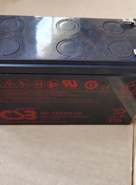 原厂CSB蓄电池HR 1234W F2 12V9AH消防主机医疗UPS电源