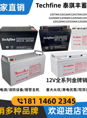Techfine泰琪丰蓄电池UD12V-17AH7.2AH9A12A24A38A40A65A100铅酸