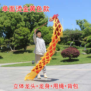 舞龙彩带健身甩甩龙身新款道具儿童广场舞带手耍龙空竹龙表演运动