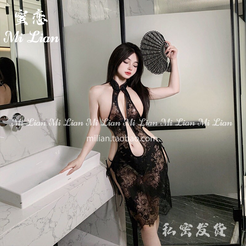 蜜恋：性感套装镂空蕾丝大码火辣睡裙古典内衣旗袍情调禁欲系制服