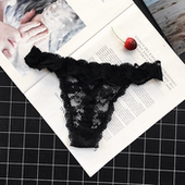 性感蕾丝丁字T字低腰内裤 情趣 女透明短裤